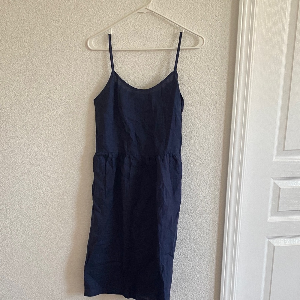 Blue linen sundress
